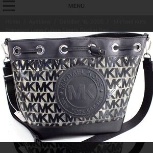 Michael Kors Black and Gray Logo Crossbody Bag